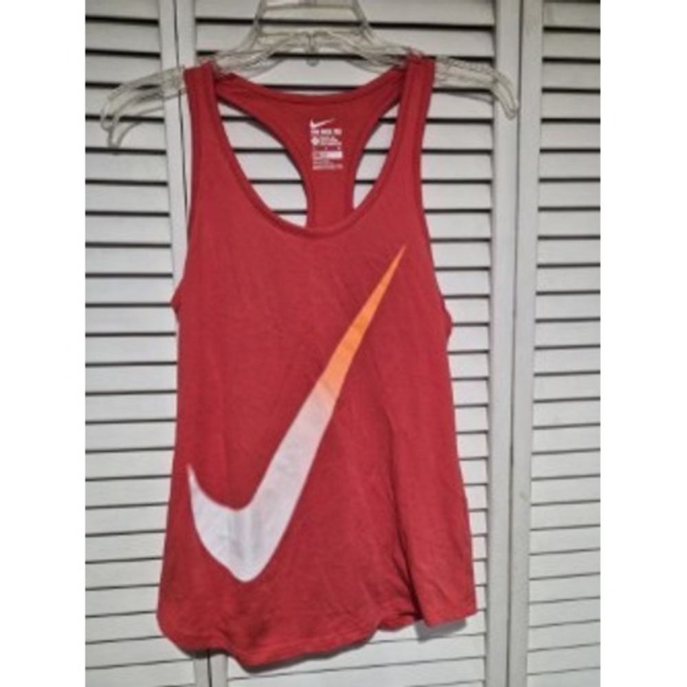 Nike Dri-FIT Red Ombre Swoosh Racerback Tank Top Womens Small
